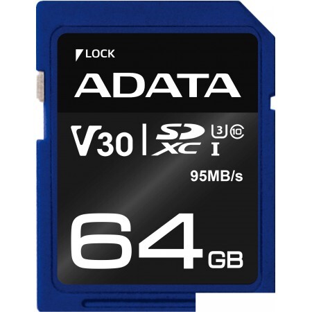 Карта памяти ADATA Premier Pro ASDX64GUI3V30S-R SDXC 64GB