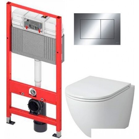 Унитаз подвесной Grossman GR-4455SQ + TECE Kit 9400412 (с сиденьем, с