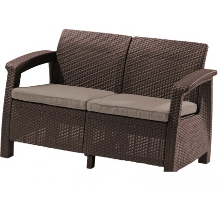 Садовый диван Keter Corfu Love Seat (коричневый)