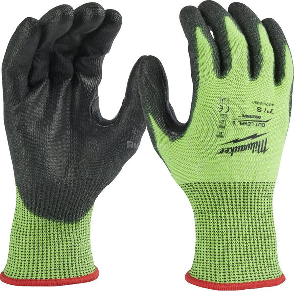 Перчатки хозяйственные Milwaukee Hi-Vis Cut level 5/E 11/XXL 493247993
