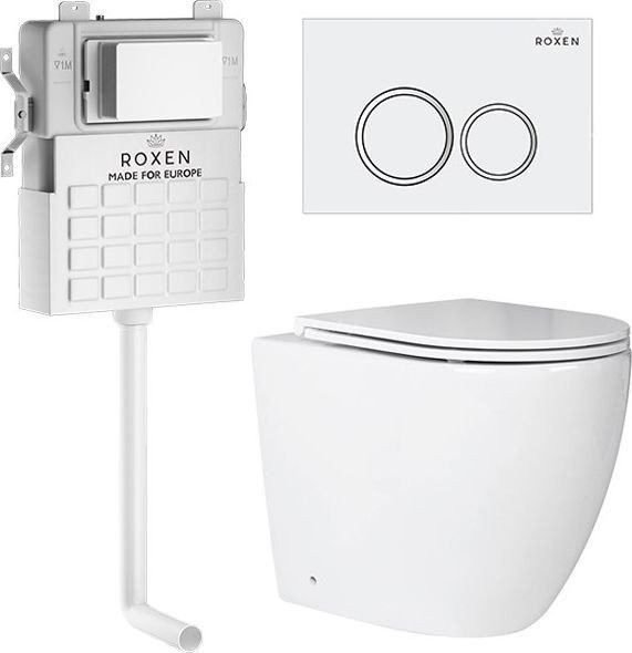 Унитаз приставной Roxen Antares в комплекте с инсталляцией Attach 5 в