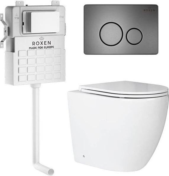 Унитаз приставной Roxen Antares в комплекте с инсталляцией Attach 5 в 