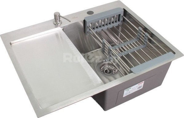 Кухонная мойка Wisent WS-36550-R/GER013 (с сифоном, дозатором и коланд