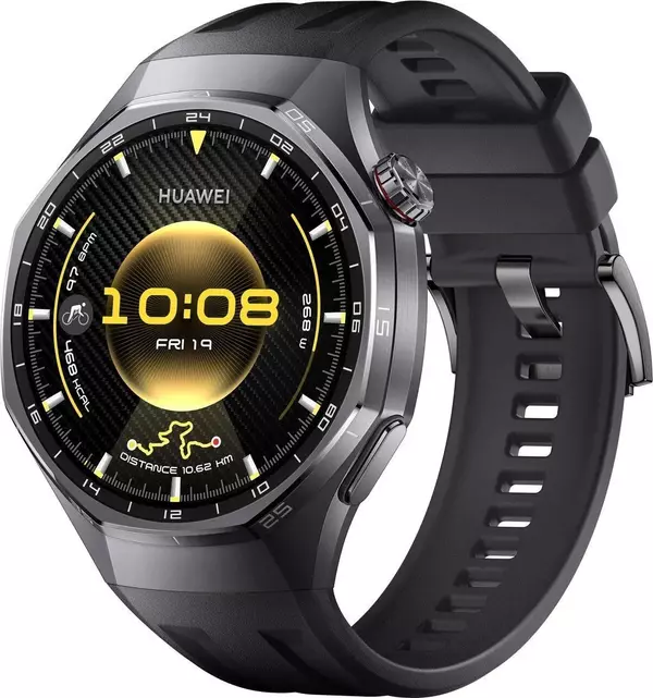 Умные часы Huawei Watch GT 6 Pro 46 мм (черный, с черным силиконовым р