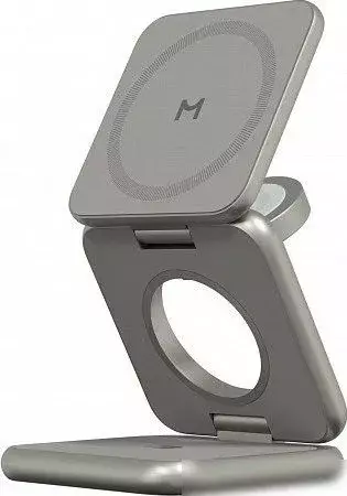 Беспроводное зарядное Magssory Fold Pro 3 в 1 WCH063 (титановый)