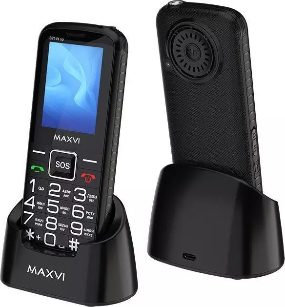 Кнопочный телефон Maxvi B21ds Up (черный)