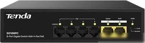 Неуправляемый коммутатор Tenda SG106PC